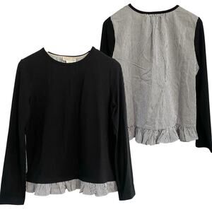 Kate Spade Broom Street Mixed Media Blouse Women Size Small Preppy Office casual